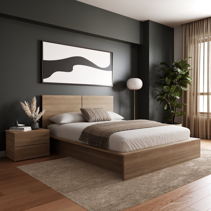 Bryianna Queen 3 Piece Bedroom Set with Bed Headboard and Nightstand Millwood Pines Color Brown